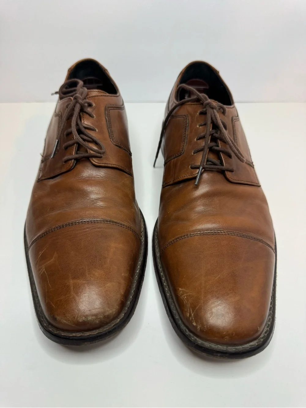 Johnston & Murphy Brown Leather Cap Toe Oxfords Men's Size 11 M